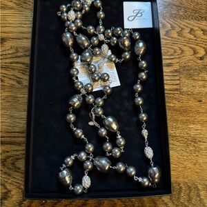 Joan Boyce Collection Elegant Black Pearl Necklace